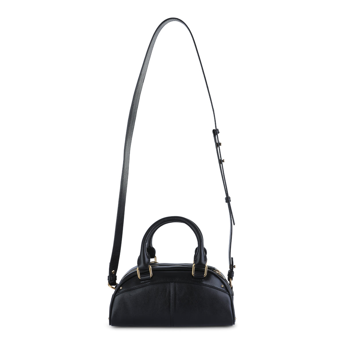 Black Leather Chloé Bowling Top Handle Bag