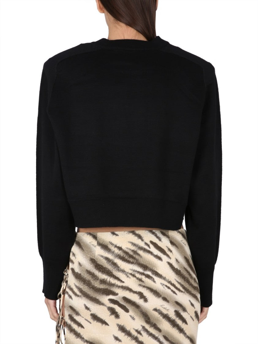Rhinestone Logo Cropped Shirt