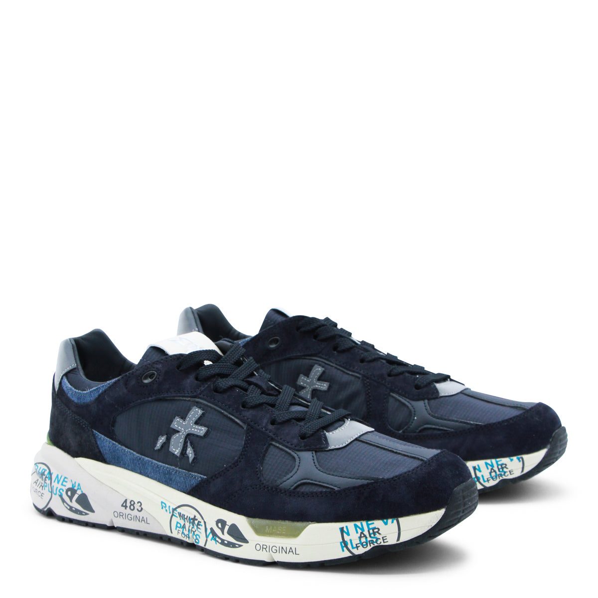Navy Leather Mase Sneakers
