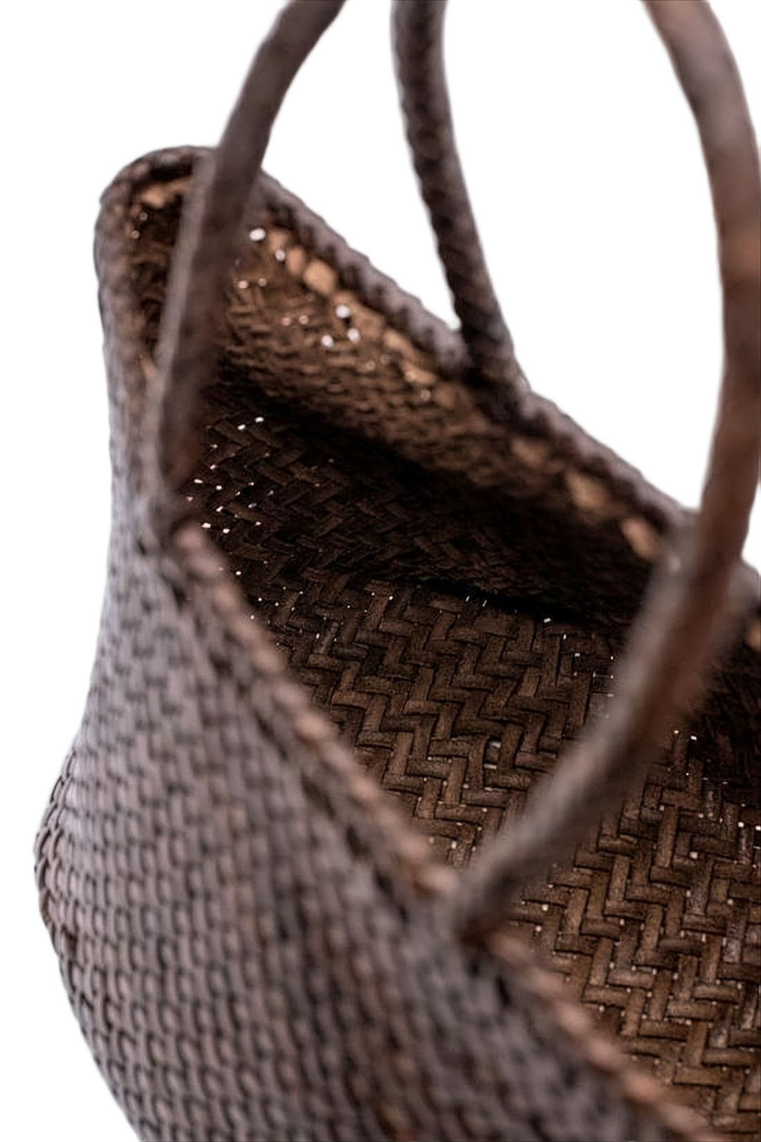 Mini Buffalo Leather Tote with Artisanal Weave