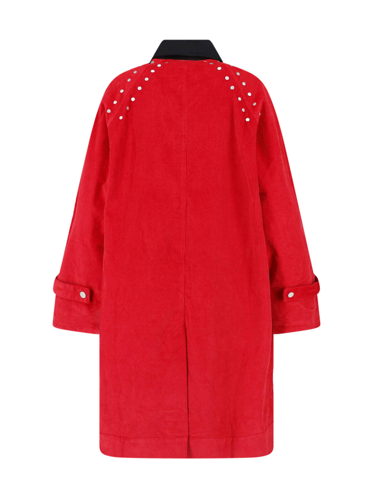 Red Joaquin Ribbed Velvet Studded Coat