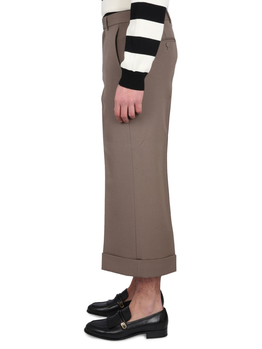 Textured Gabardine Shorts with Covered Finish