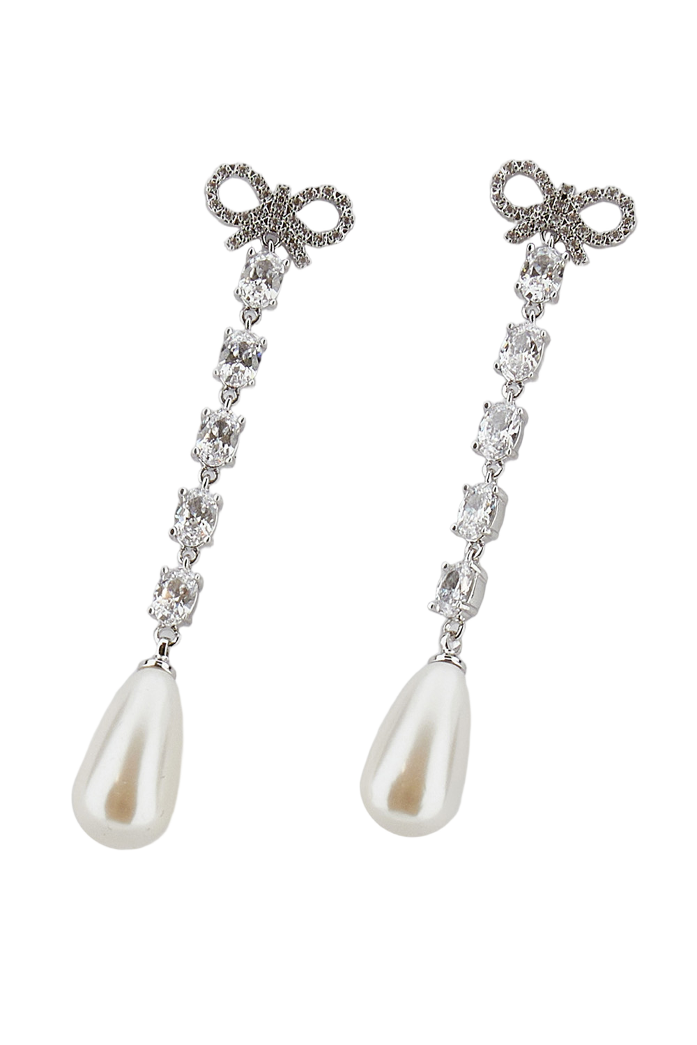 Bow Pearl Droplet Earrings