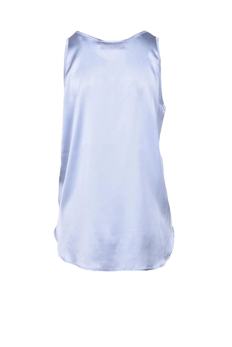 Stretch Silk Top - Light Blue