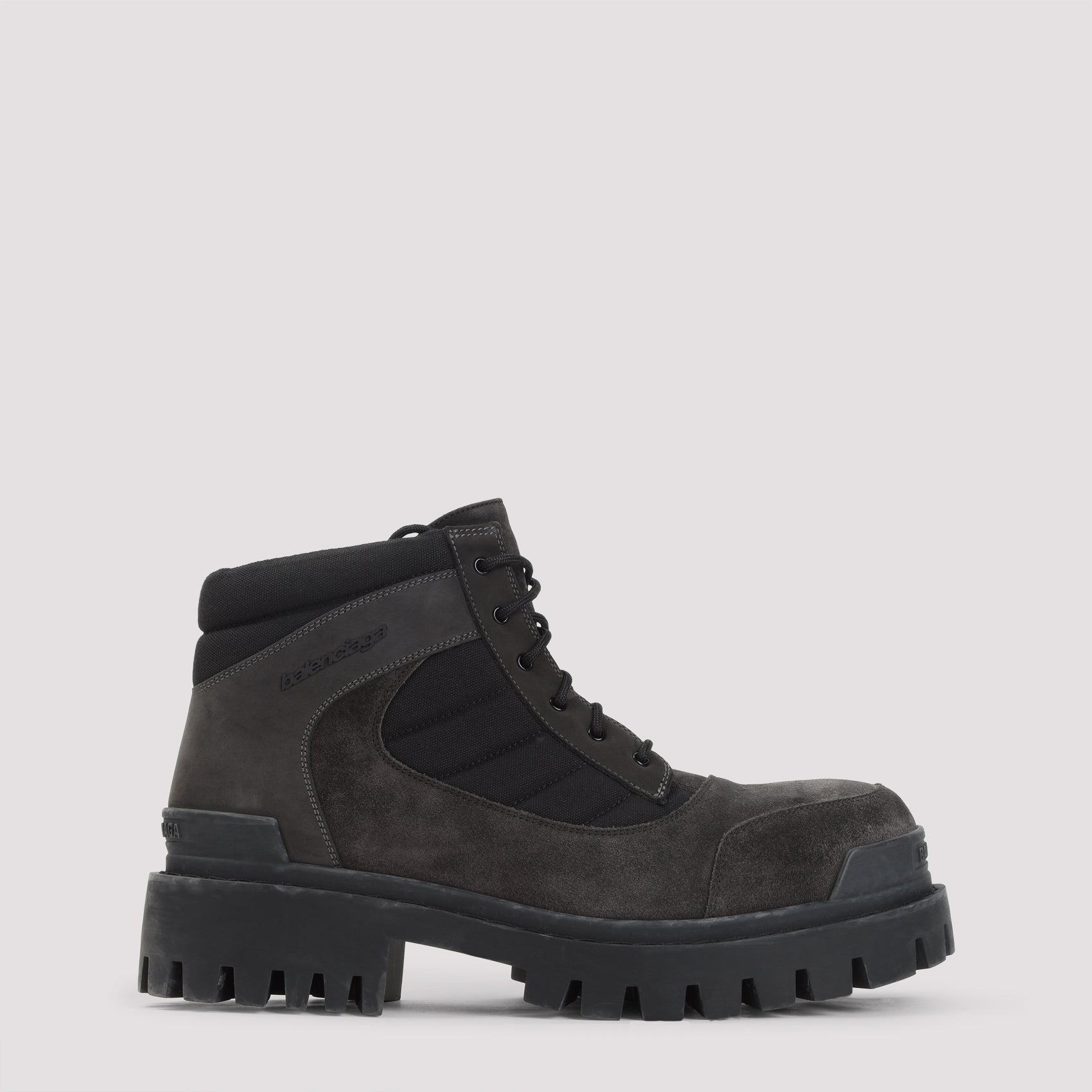 Combat Boots with Worn-Out Effect