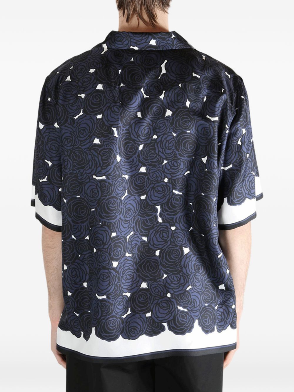 Dark Blue Floral Print Shirt