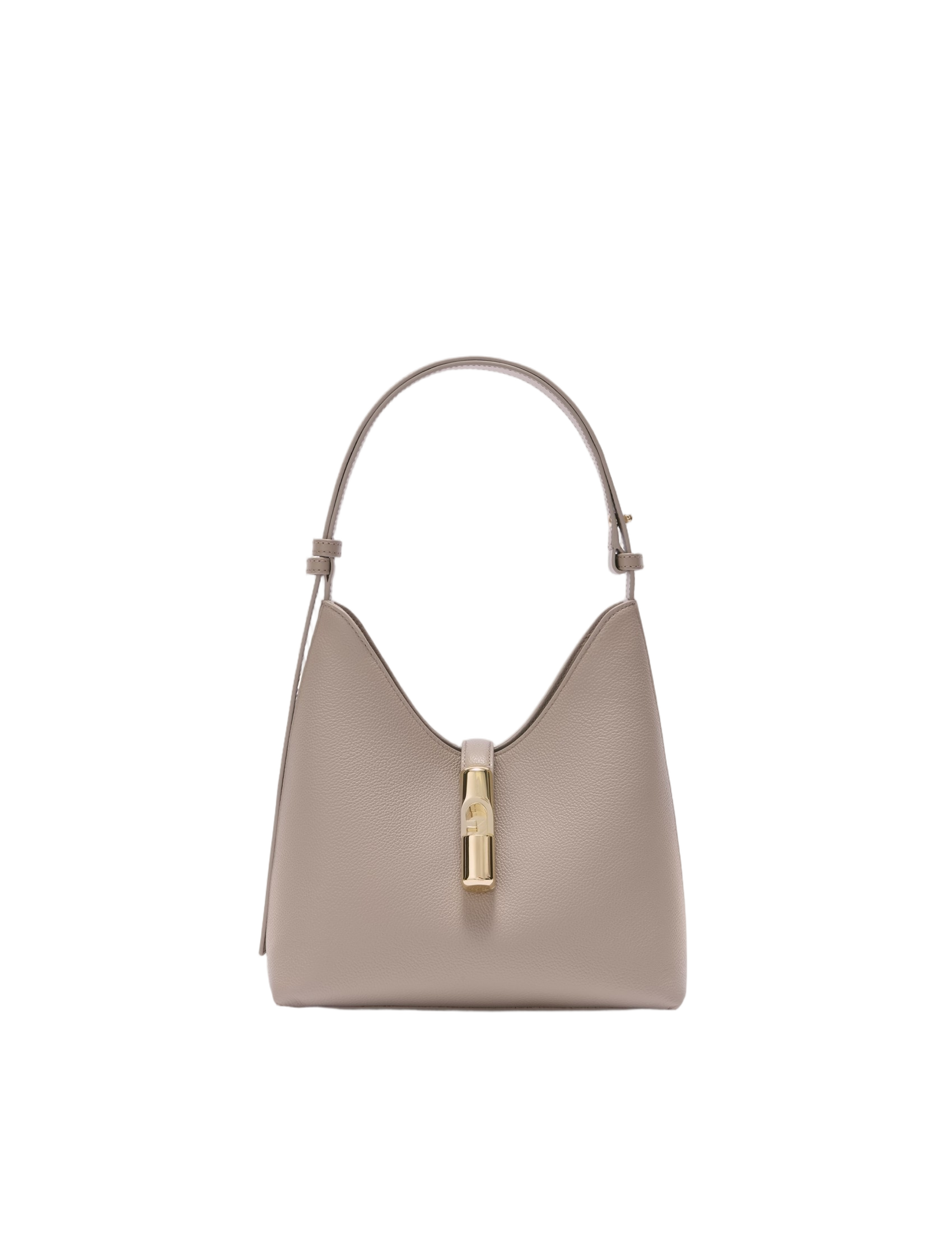 Structured Hobo Bag in Smooth Linen Calfskin Leather