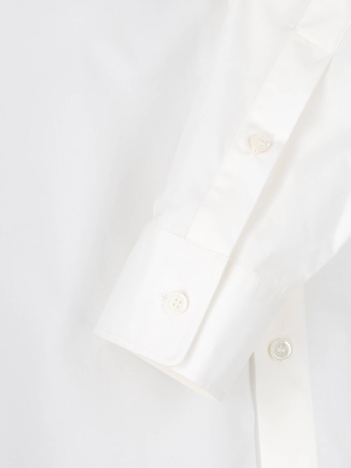 White Minimalist Sheer Yoke Button-Down Top