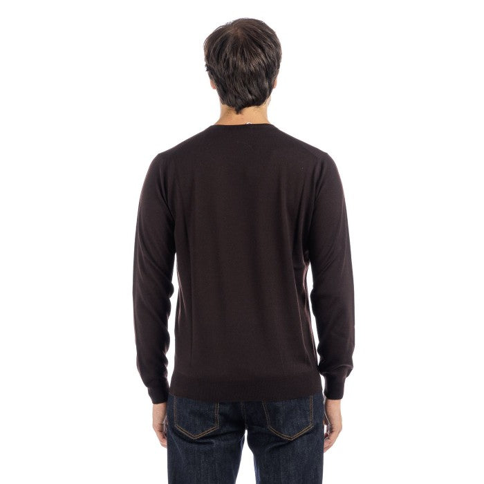 Classic Crew Neck Sweater In Rich Chocolate Tone