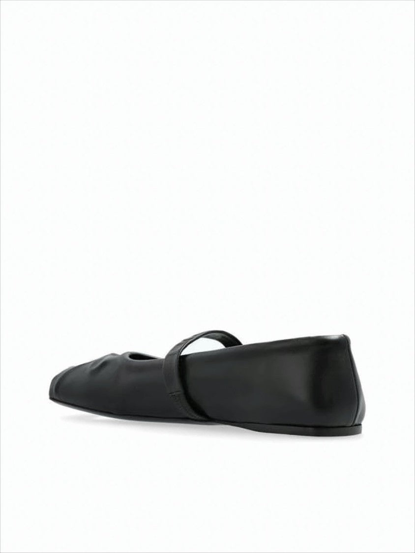 Lambskin Leather Flat Shoes with Embossed Detailing