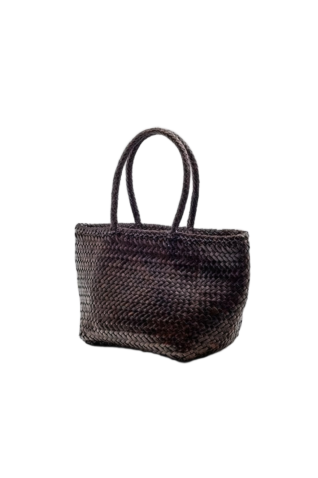 Mini Buffalo Leather Tote with Artisanal Weave