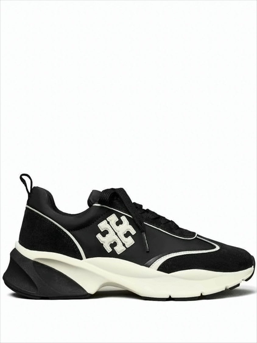 Suede and Nylon Sneakers
