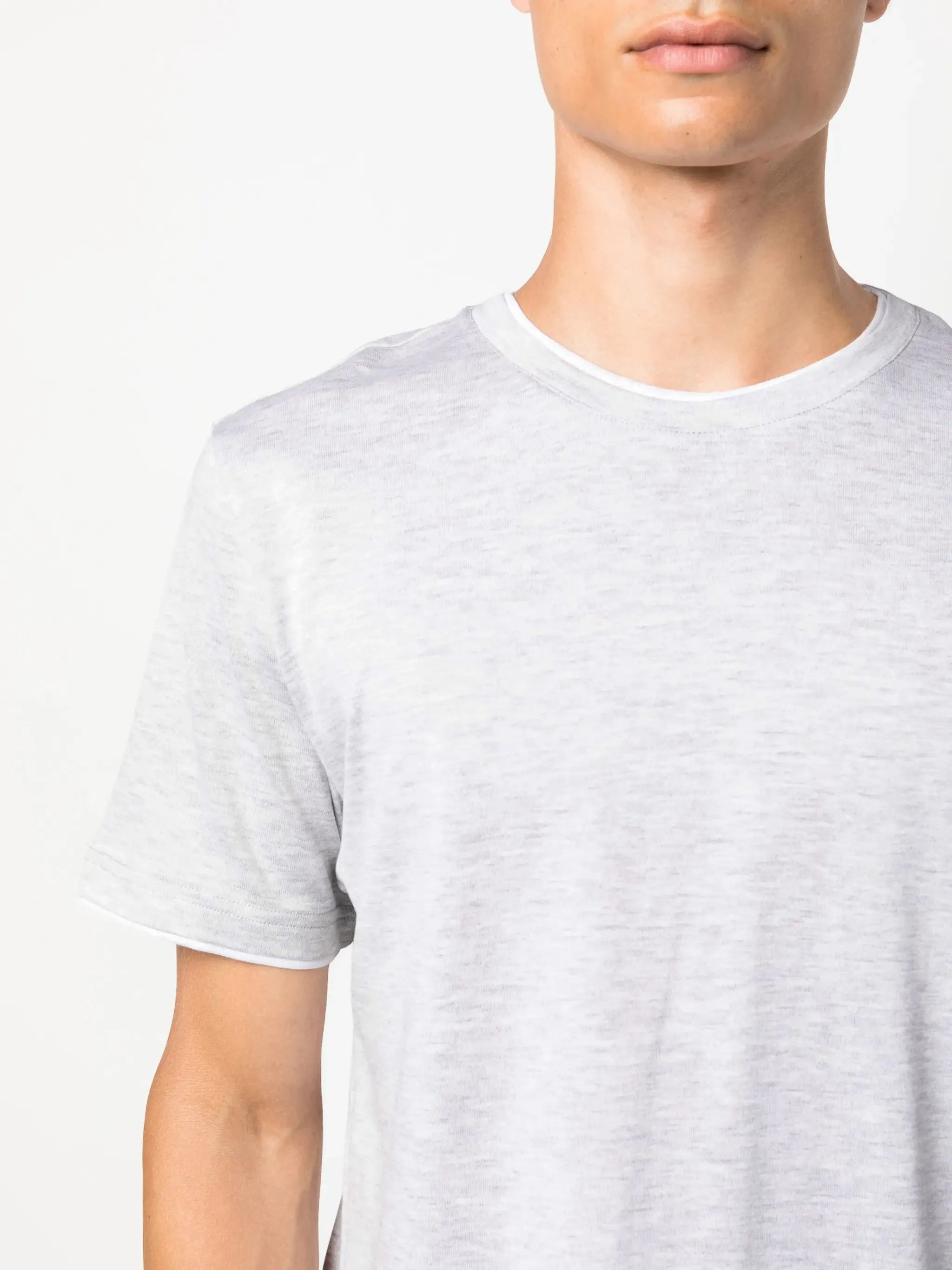 Classic White Heathered Cotton T-Shirt