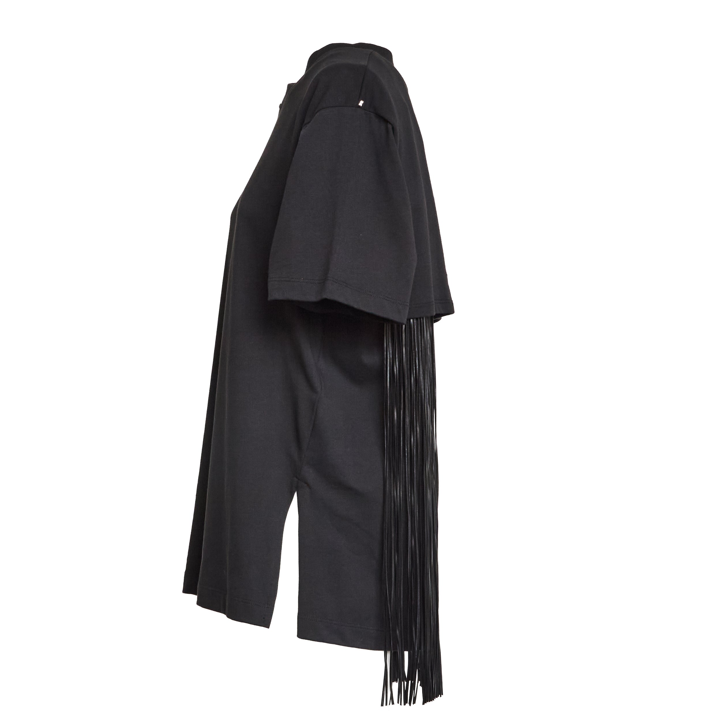 Fringe-Back Top in Coated Jersey Design