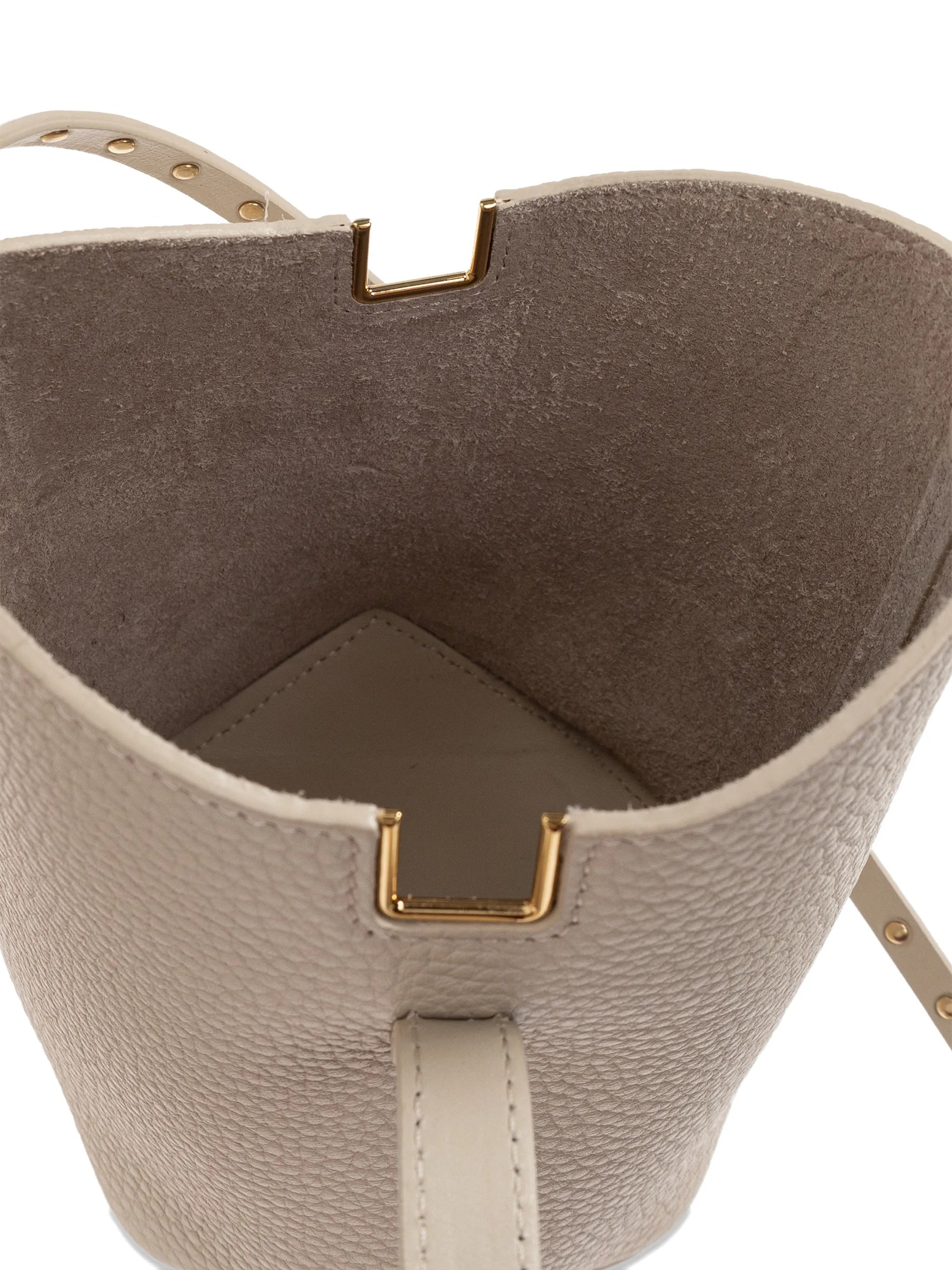 Neutral Bucket Bag With Strap Calf Bag