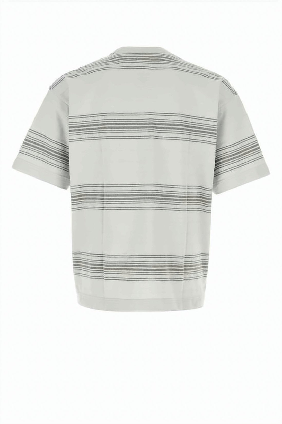 Boxy-Fit Short-Sleeved T-Shirt With Subtle Stripe Patterns