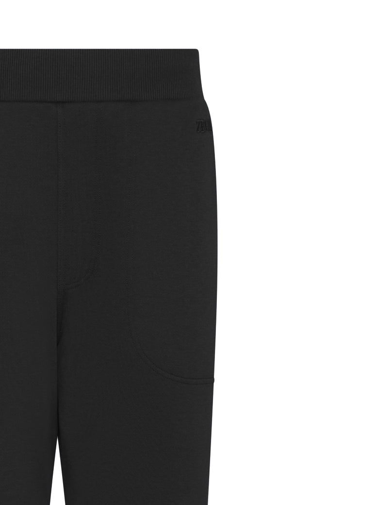 Tapered Casual Trousers With Ribbed Waistband