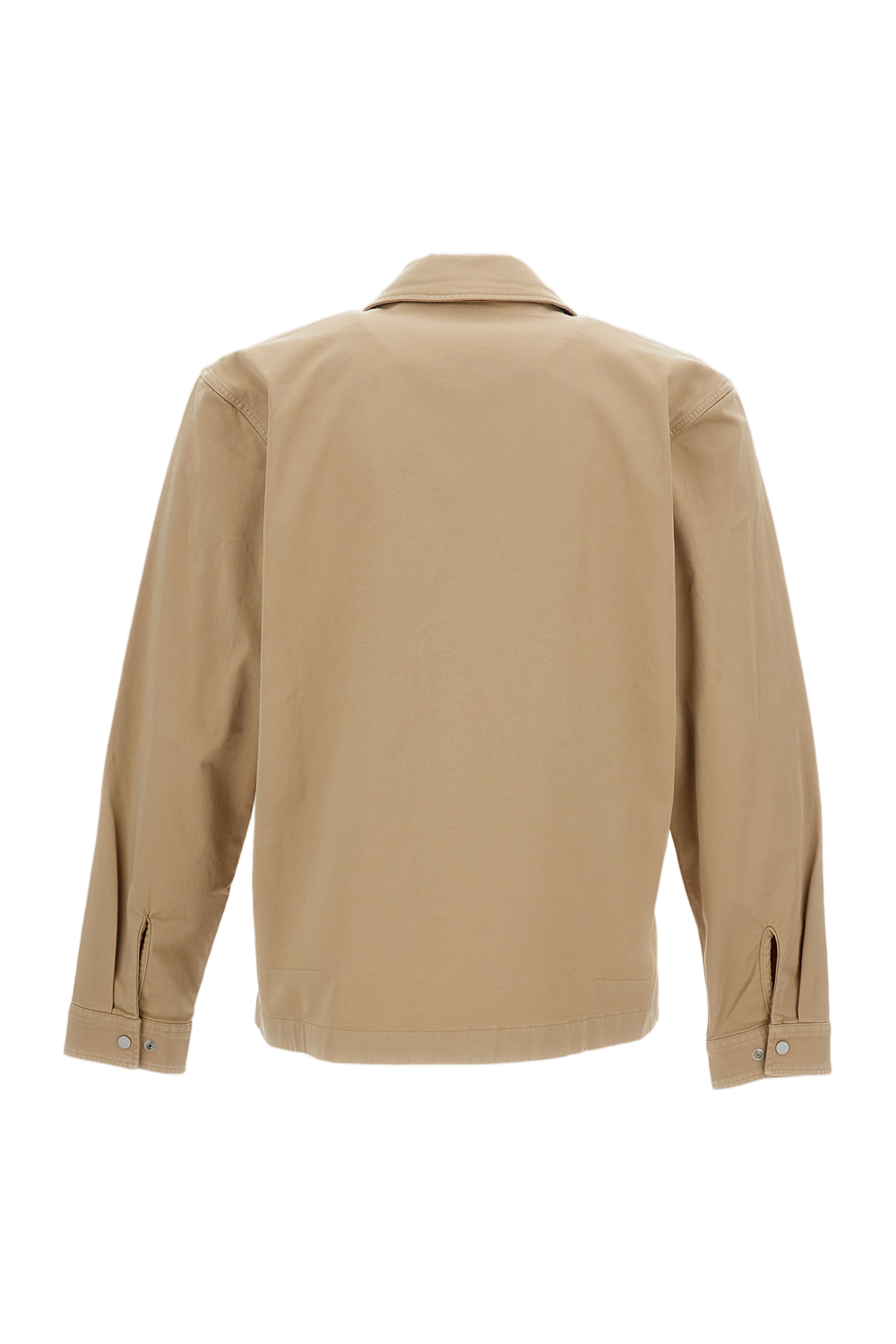 Garment-Dyed Cotton Twill Overshirt With Classic Collar