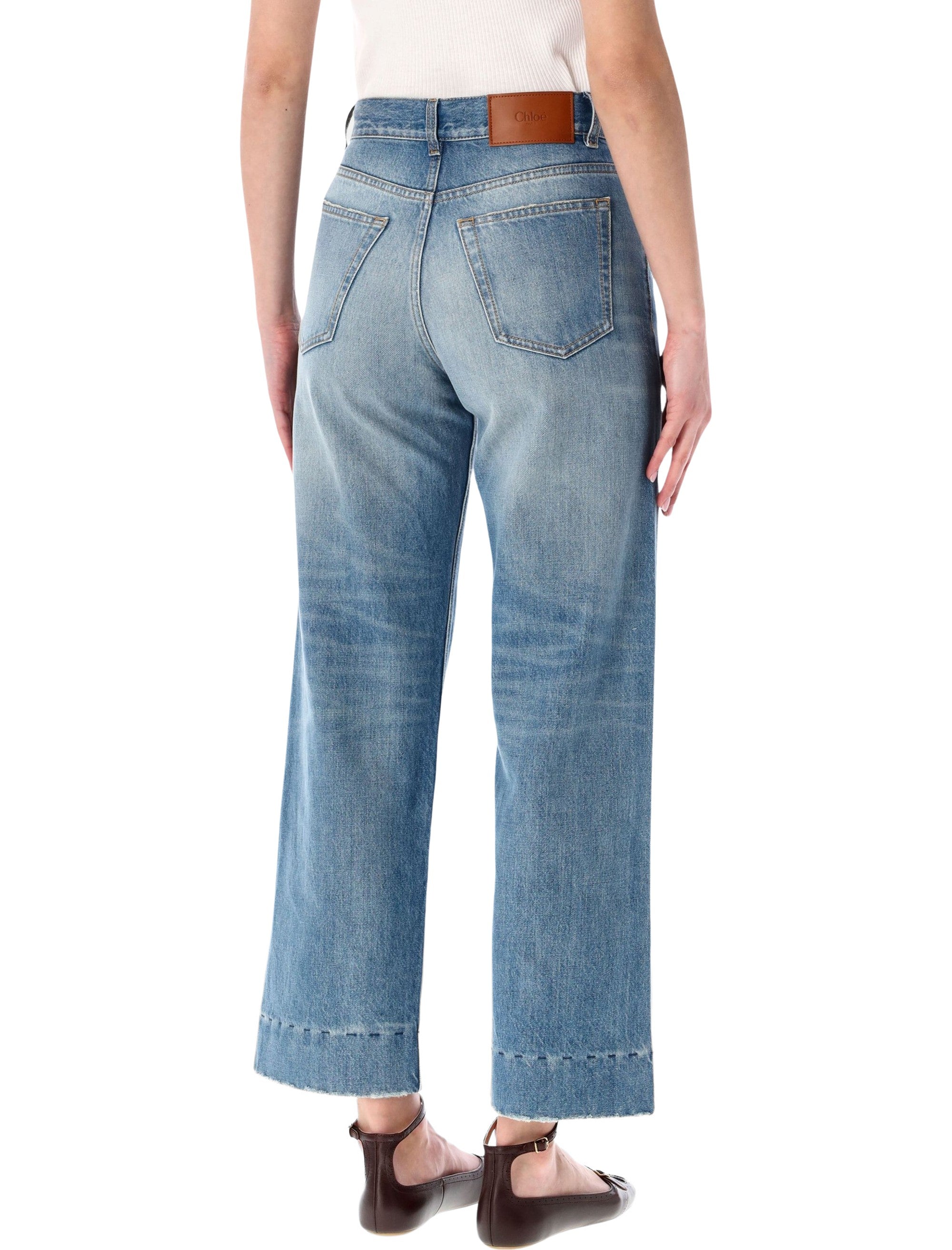 High-Rise Cropped Wide-Leg Jeans