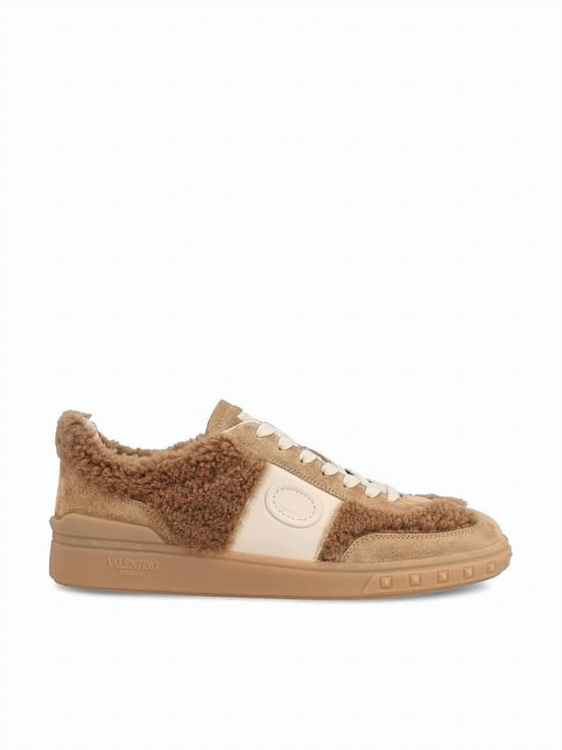 Plush Textured Wool Low-Top Sneakers