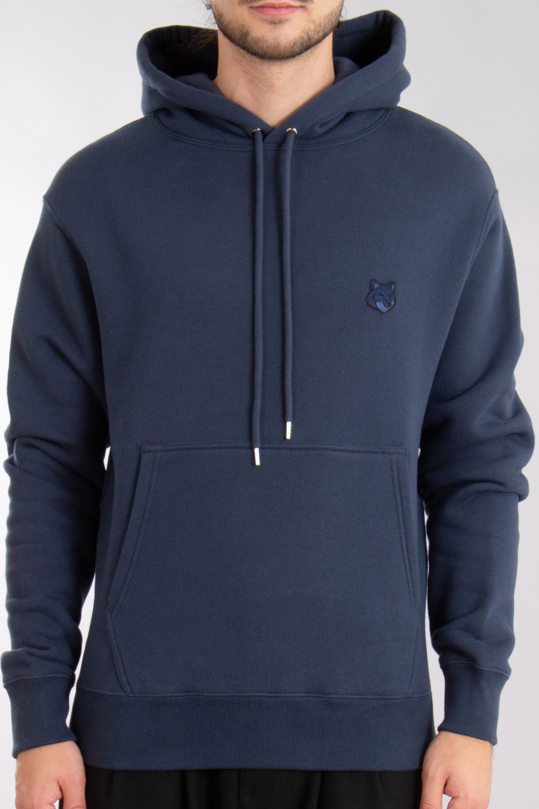 Classic Pullover Hoodie With Embroidered Logo And Kangaroo Pocket