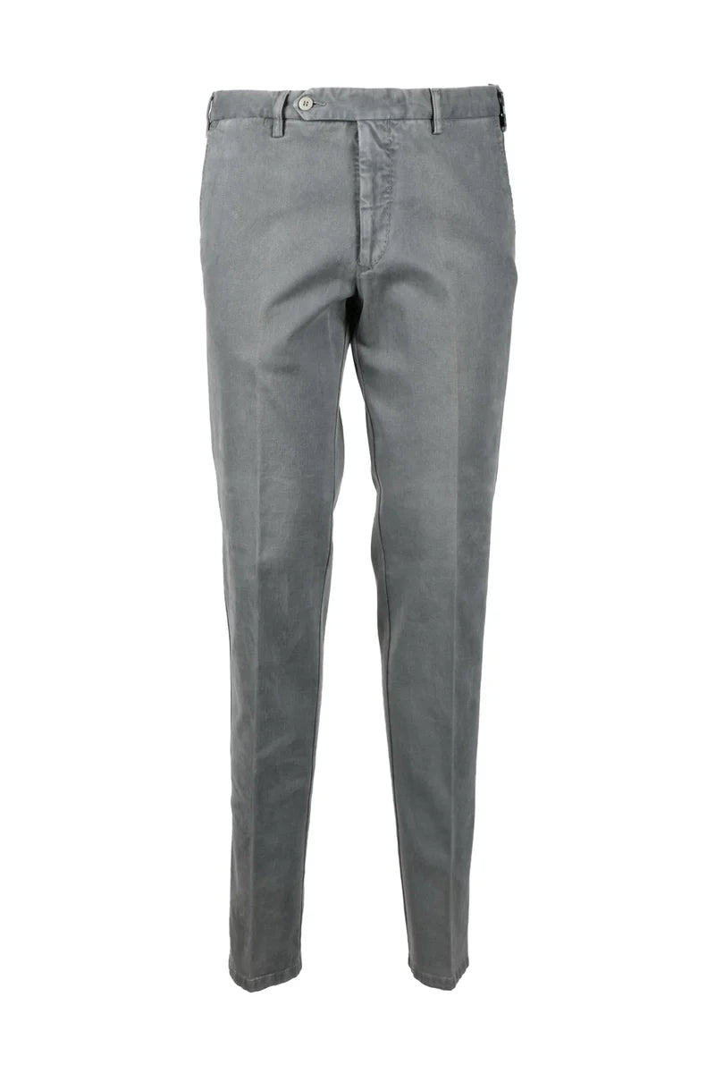 Cotton Stretch Trousers - Light Grey