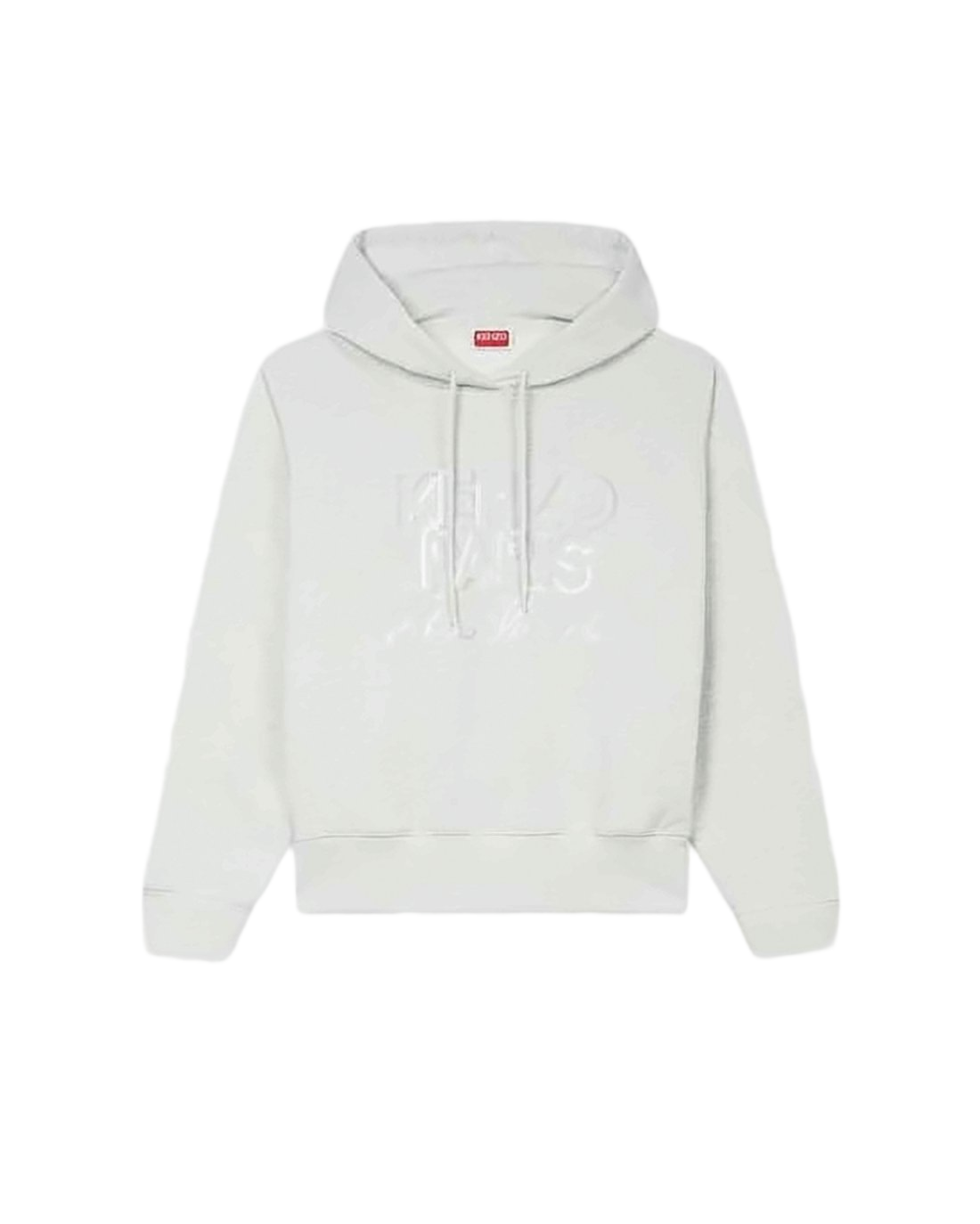 Cropped Embossed Logo Hoodie With Drawstring And Ribbed Cuffs