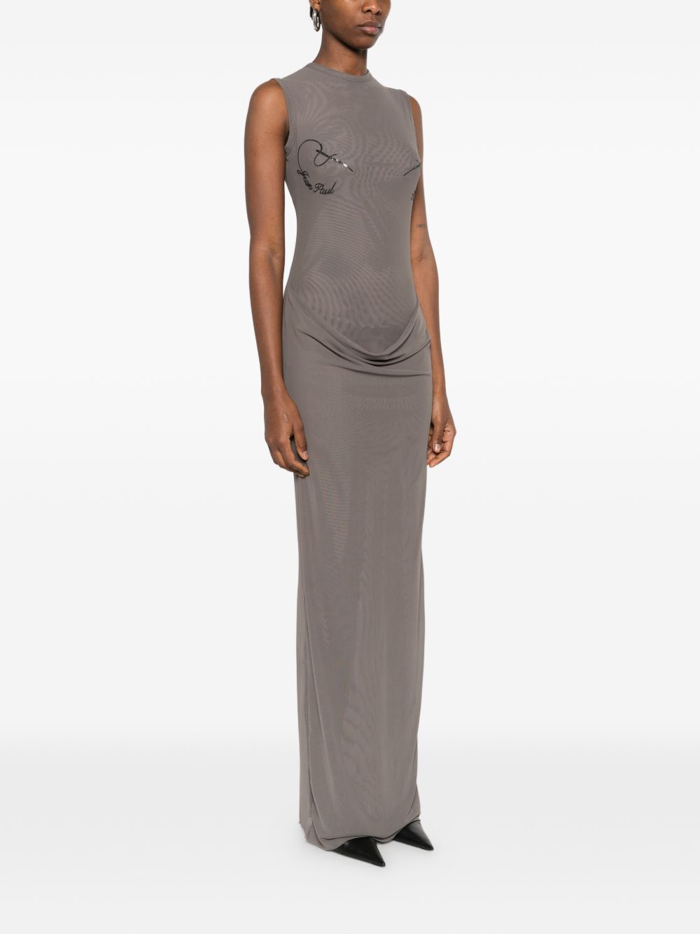 Sleeveless Maxi Dress with Embroidered Detail