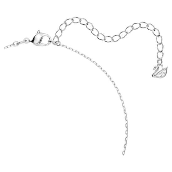 Swan Pendant Necklace With Blue Crystal Centerpiece