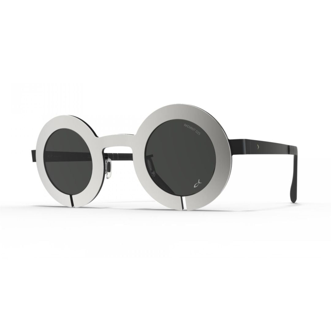 Bf1098 Slot-R Bold Round Frame Sunglasses in Sleek Silver Finish