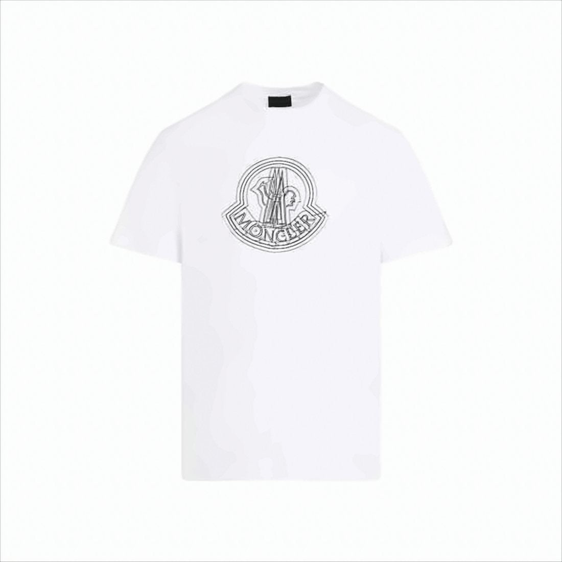 Layered Logo White Cotton T-Shirt