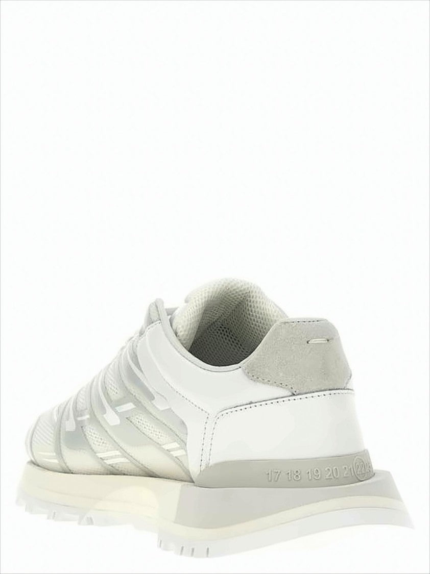 Dynamic Layered Sneakers With Leather And Mesh