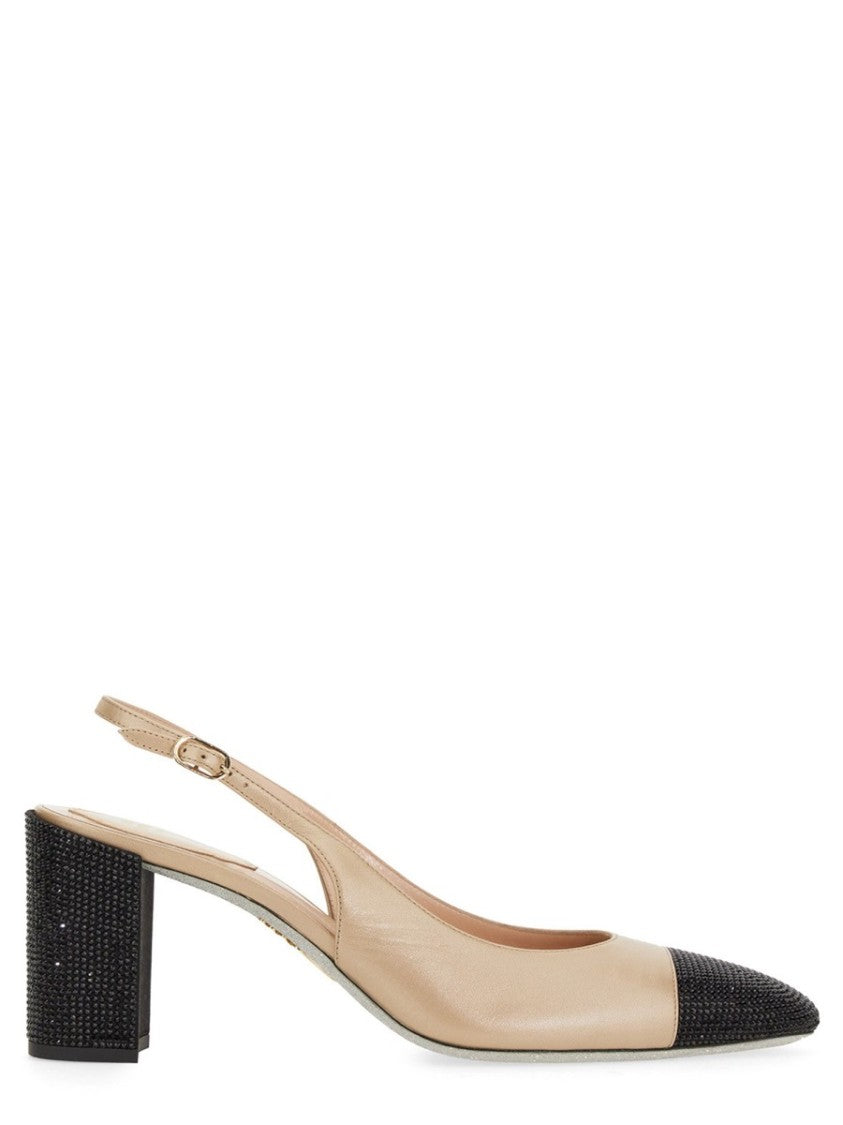 Rhinestone-Embellished Slingback Shoes