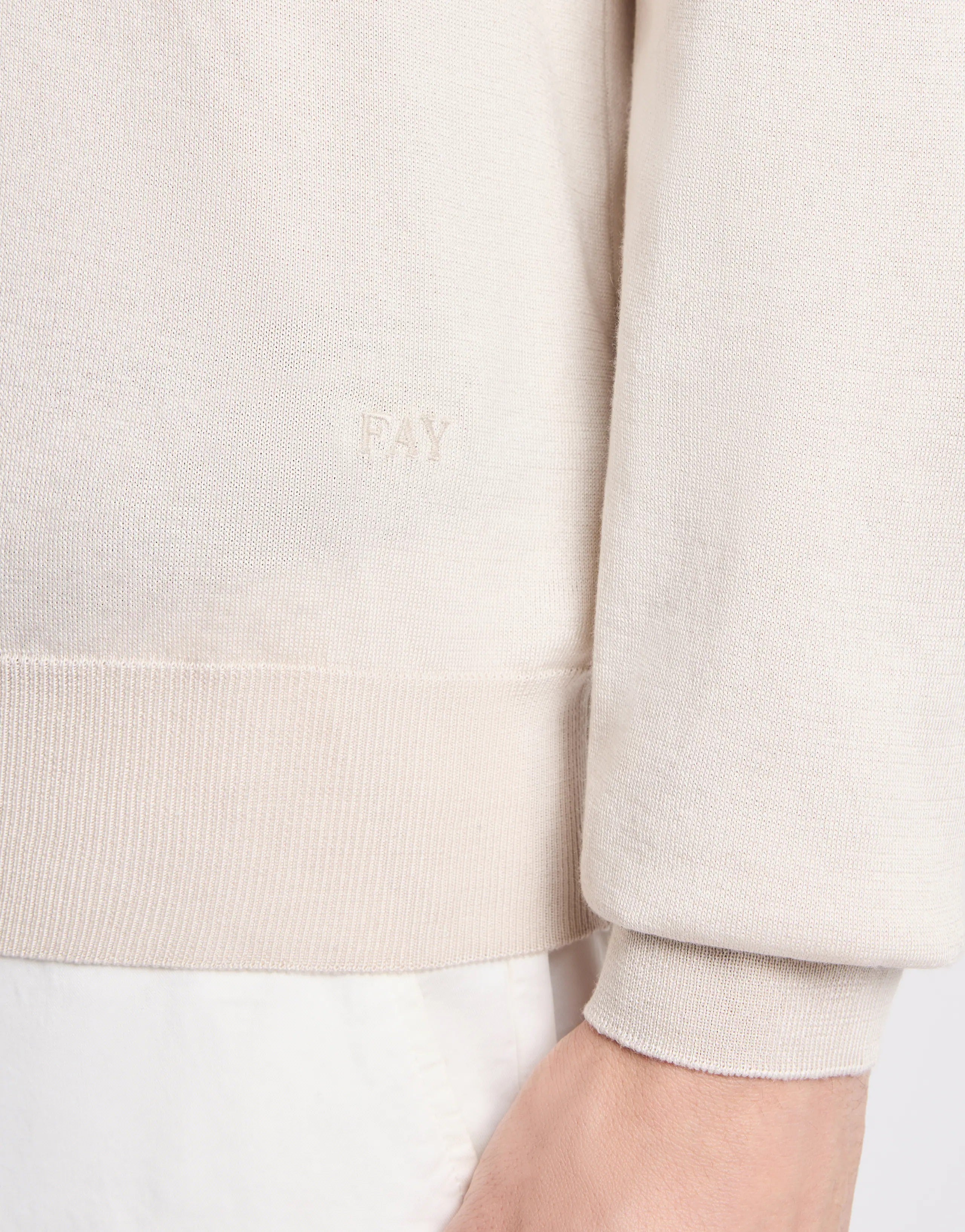 Crew Neck Knitwear in Stucco Tone