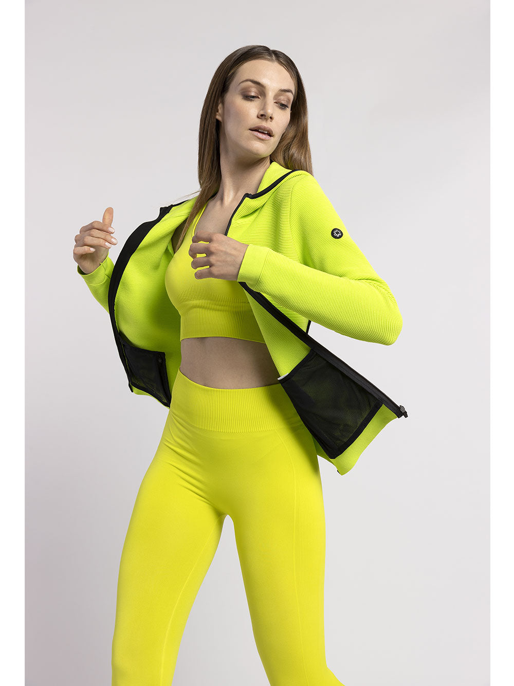 Lime Green Senales Ribbed Technical Ski Jacket