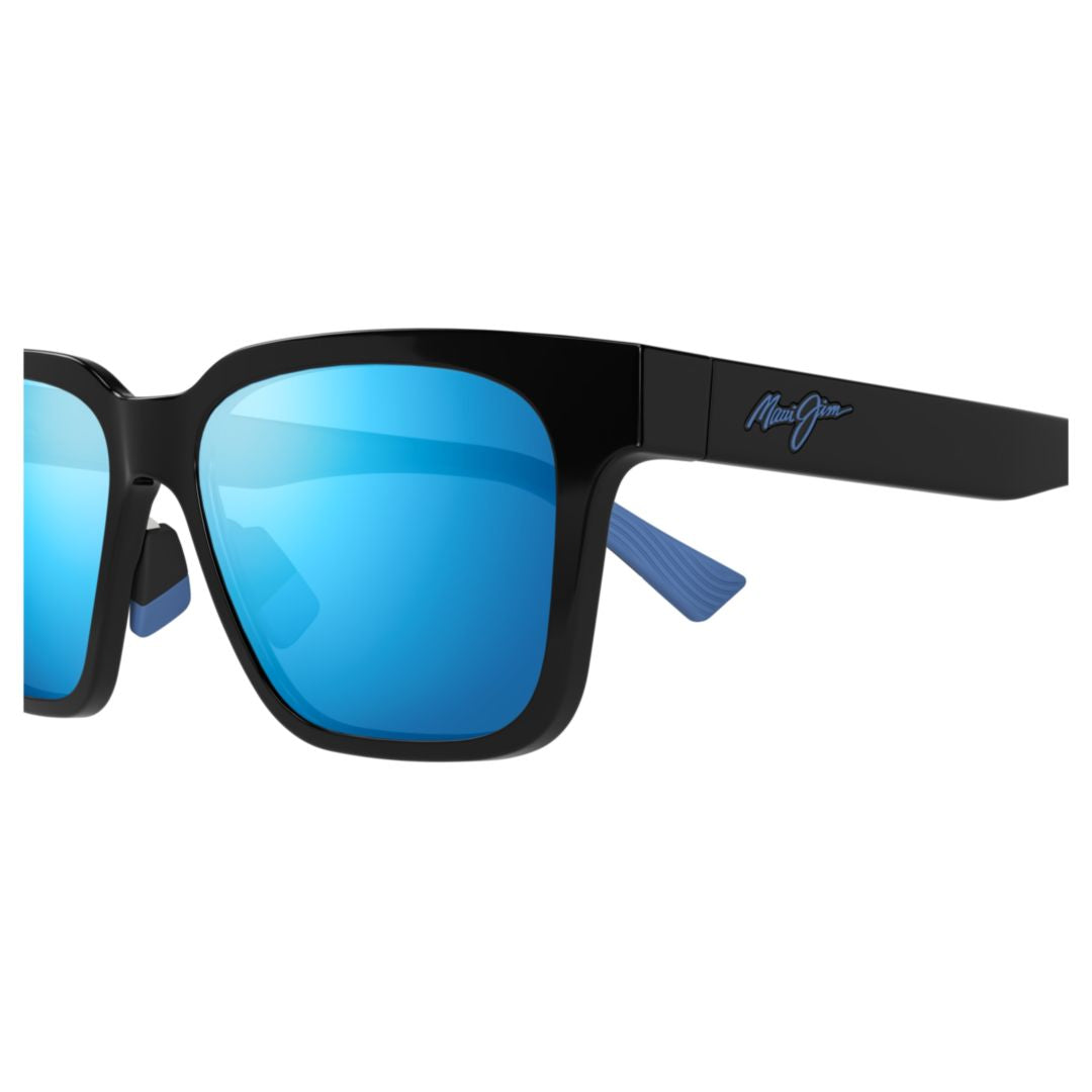 Punikai Sleek Rectangular Sunglasses with Reflective Blue Lenses