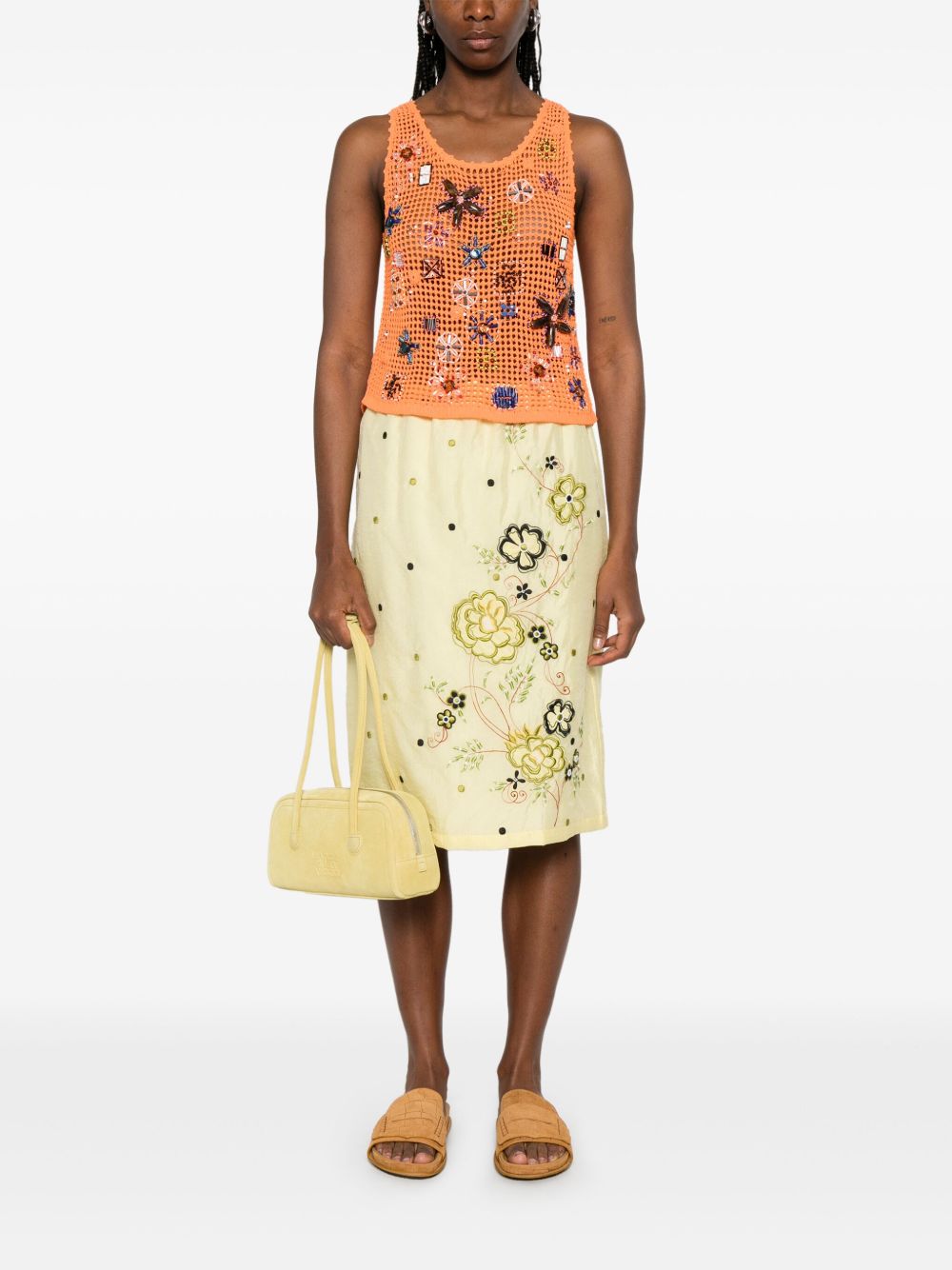 Floral Embroidered Skirt