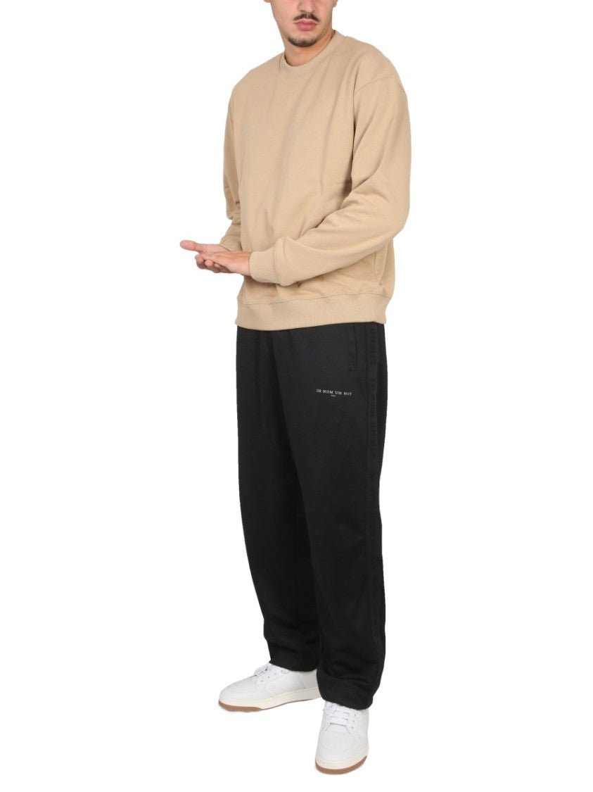 Relaxed Fit Beige Crewneck Sweatshirt
