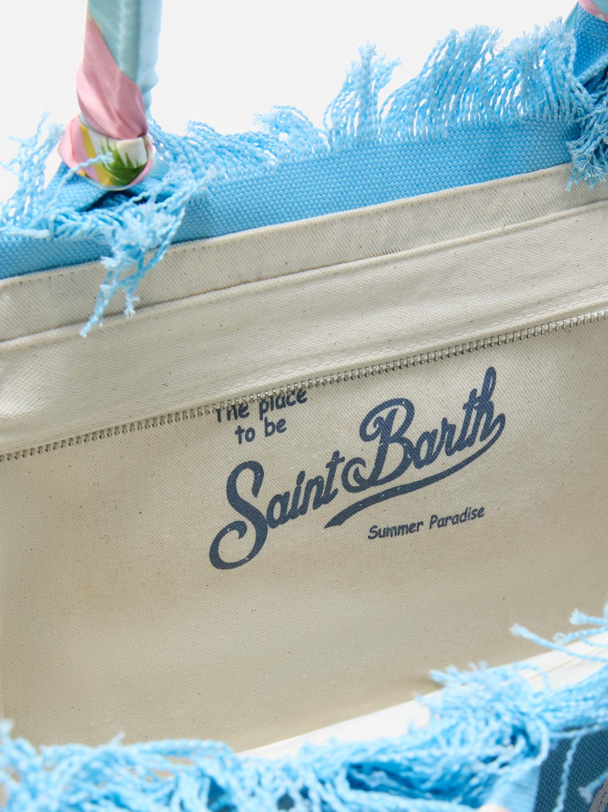 Frayed Edge Light Blue Tote Bag
