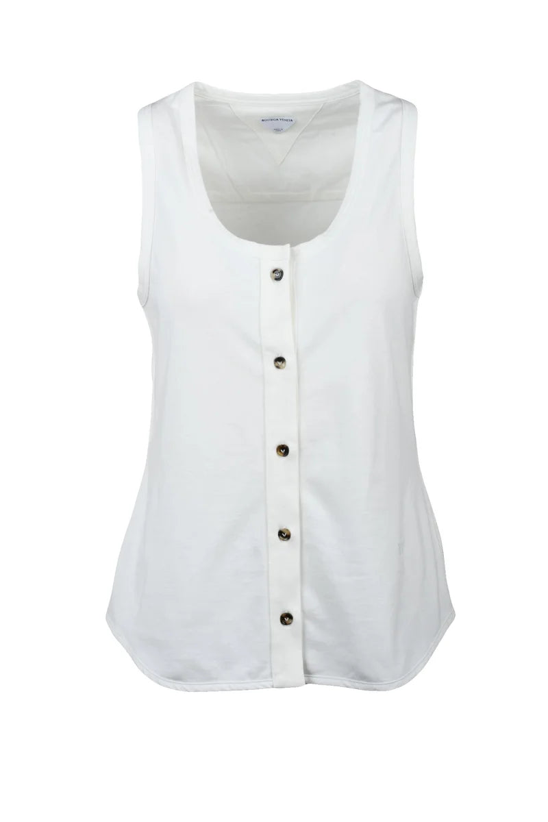Cotton Crew-Neck Top - White