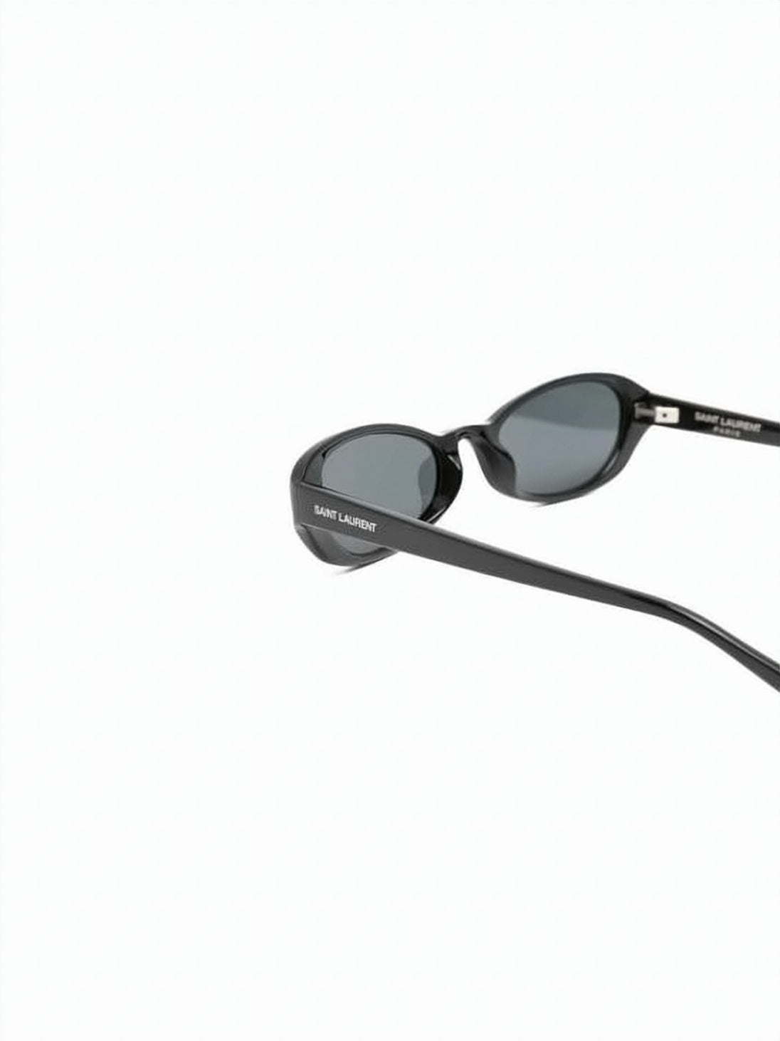 Narrow Oval Frame Sunglasses with Glossy Acetate Finish