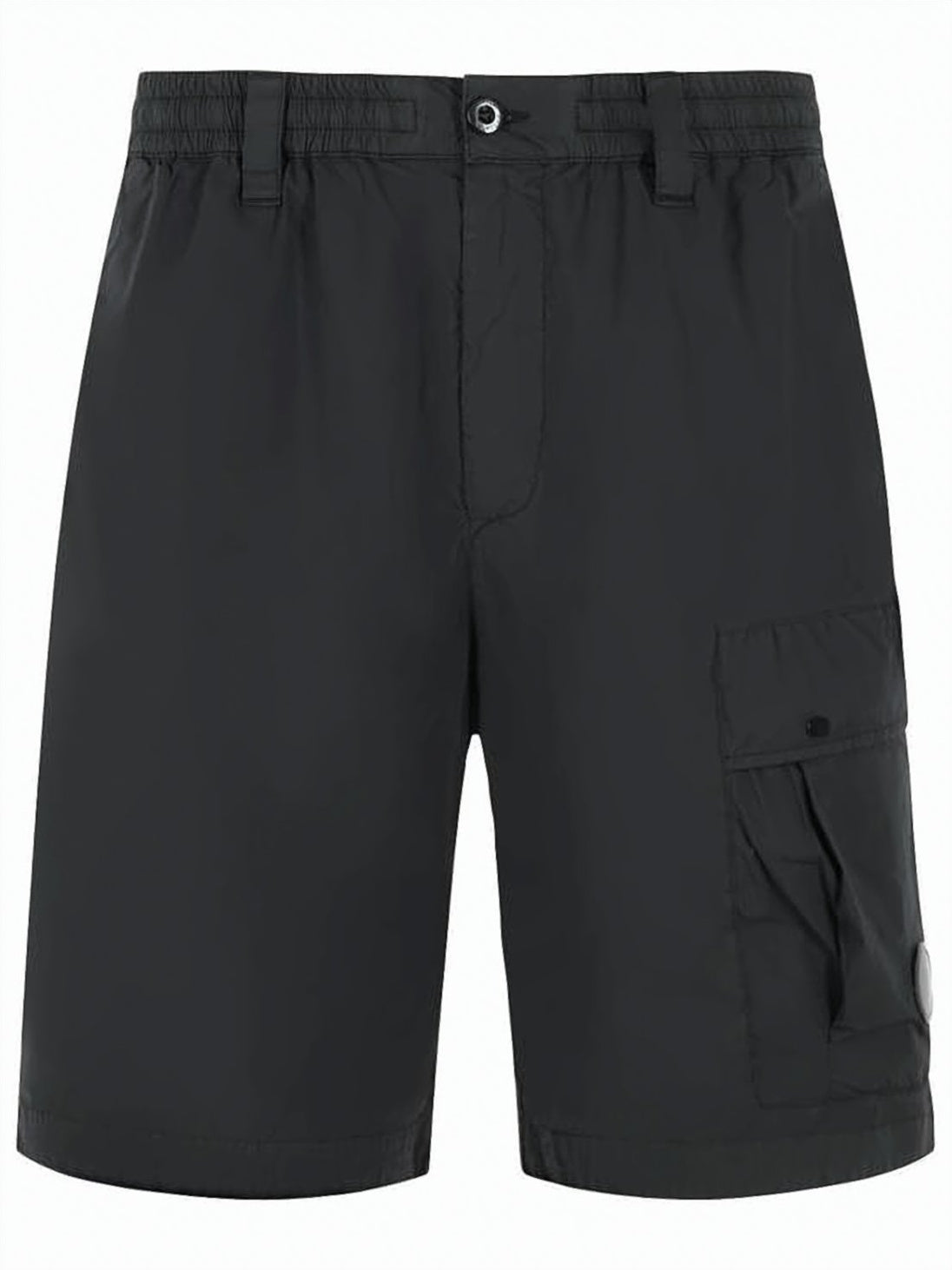 Shorts with Elastic Waistband and Flap Pocket