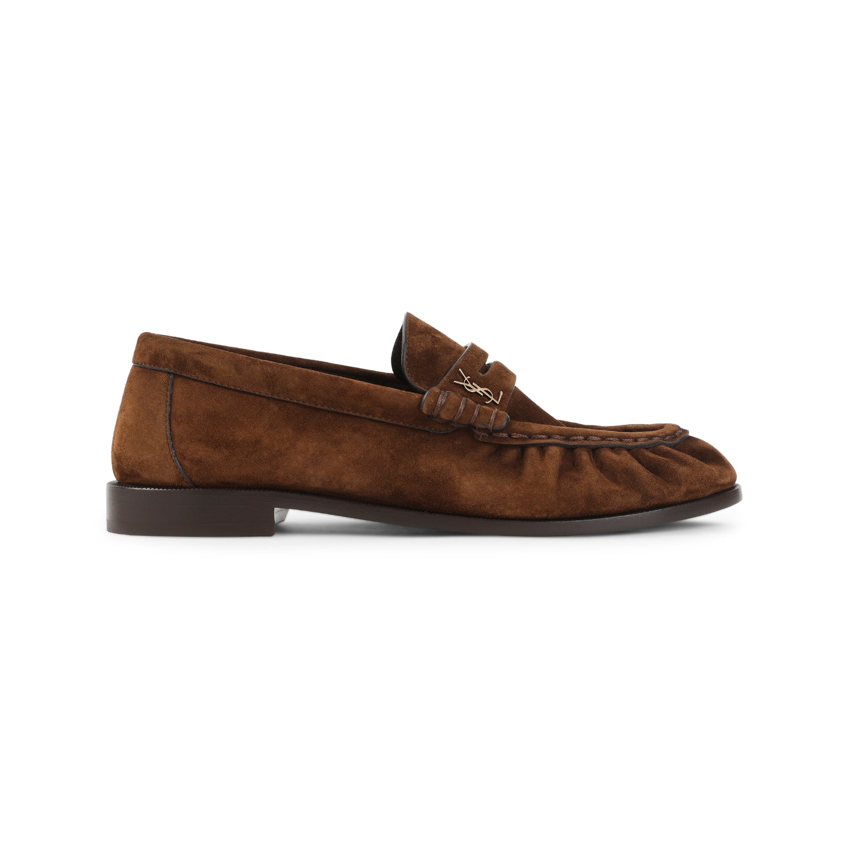 Brown Suede Calf Leather Loafers