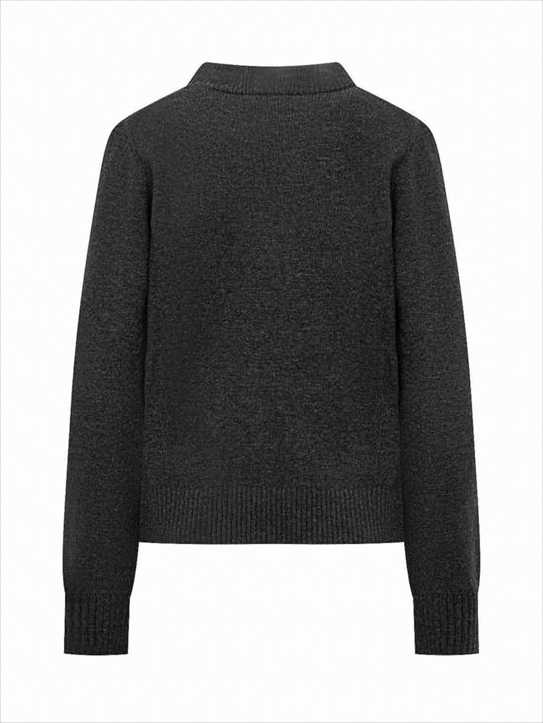 Graphic Knit Sweater with Playful Dog Motif