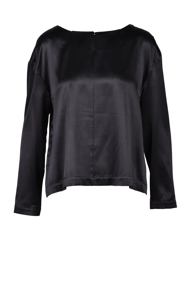 Silk Stretch Blouse - Black