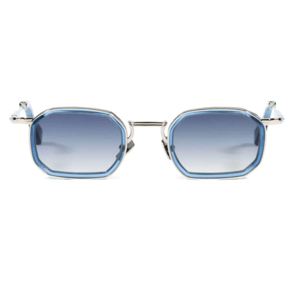 Samuel Octagonal Frame Sunglasses with Gradient Blue Lenses