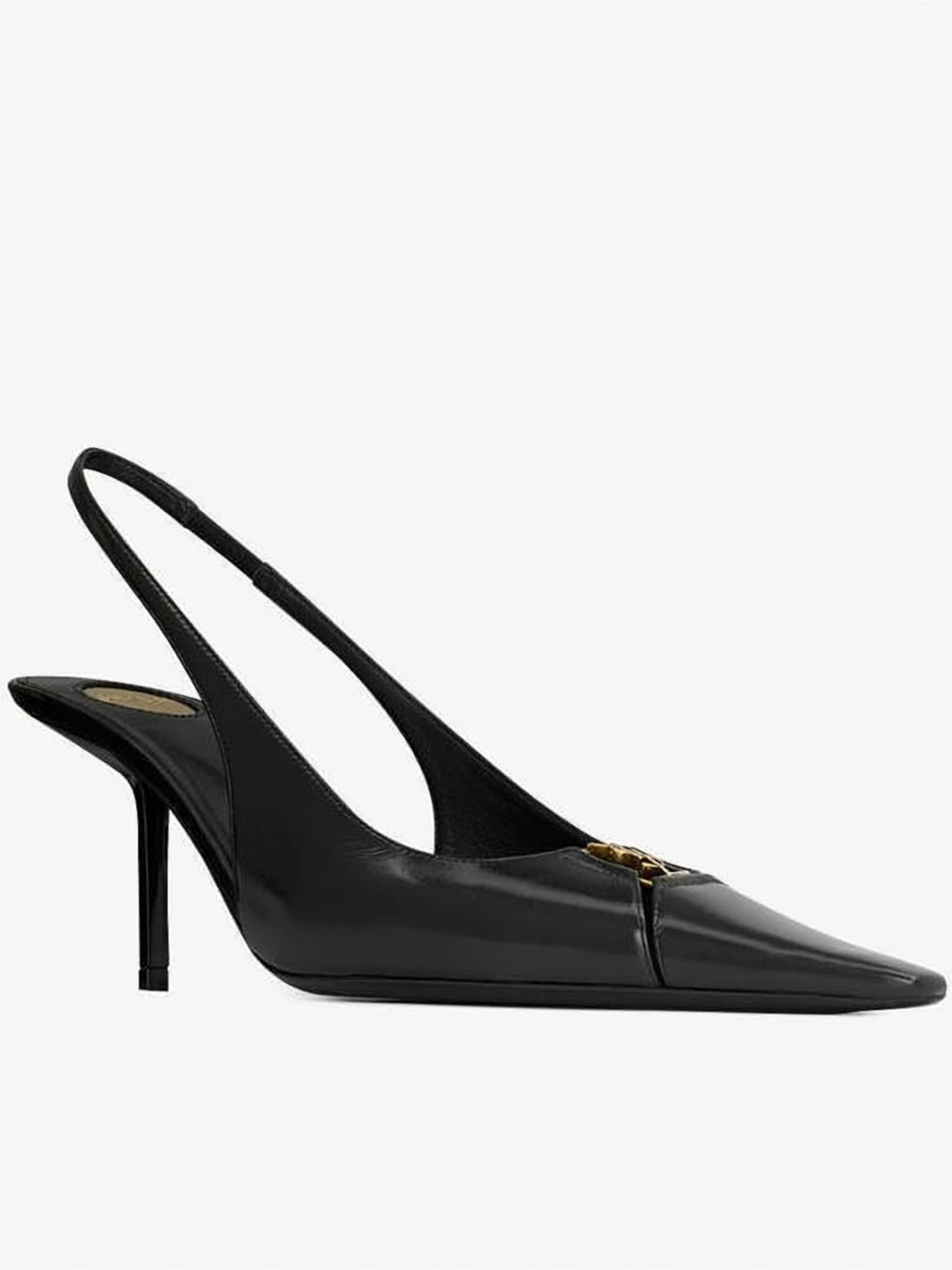 Pointed-Toe Slingback Heels in Smooth Calf Leather