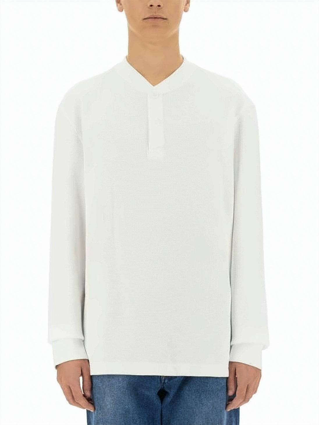 Textured Long-Sleeve Henley Shirt
