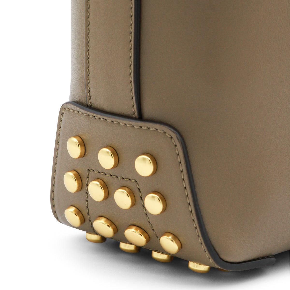 Dove Grey Leather Shoulder Bag