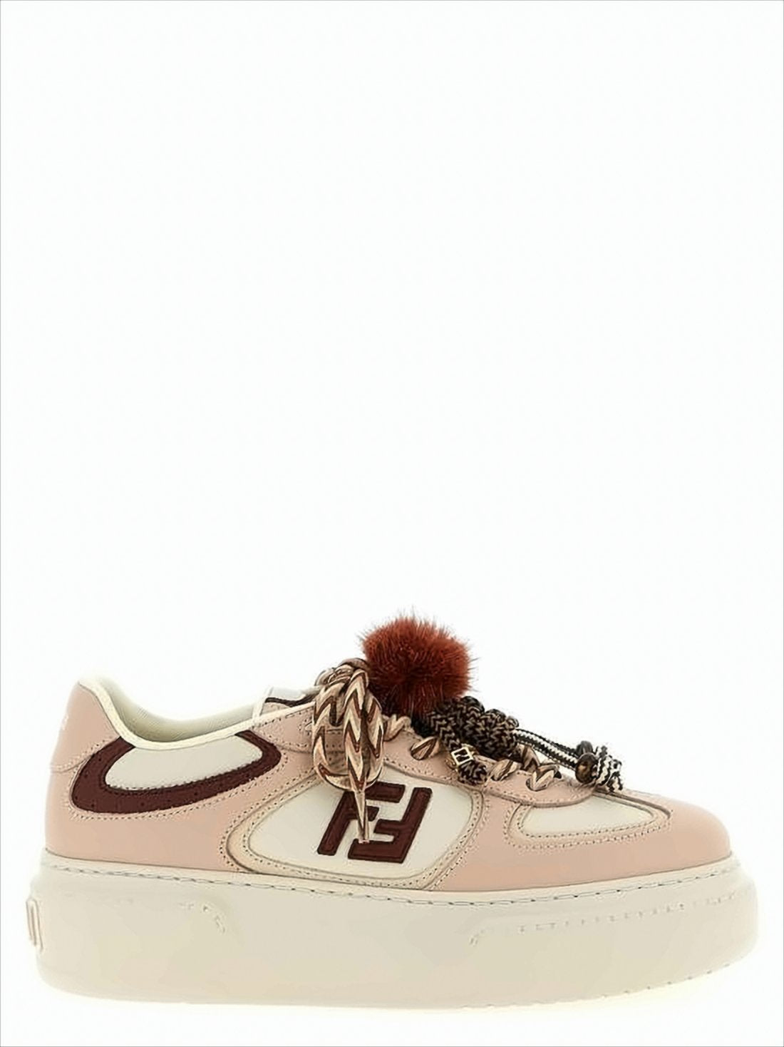 Chunky White Sole Sneakers with Braided Laces